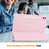 Husa tableta pentru Samsung Galaxy Tab S9 Plus, Techsuit Flex Trifold (cu Pencil Holder), gri