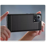 Husa pentru Motorola Edge 30 Fusion, Techsuit Carbon Silicone, negru