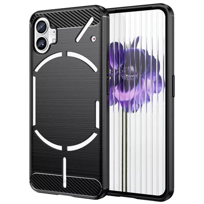 Husa pentru Nothing Phone (1), Techsuit Carbon Silicone, negru