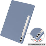 Husa tableta pentru Samsung Galaxy Tab S9 FE Plus, Techsuit Flex Trifold (cu Pencil Holder), bleumarin