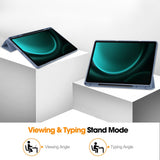 Husa tableta pentru Samsung Galaxy Tab S9 FE Plus, Techsuit Flex Trifold (cu Pencil Holder), bleumarin