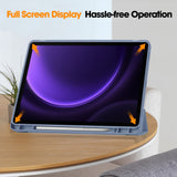 Husa tableta pentru Samsung Galaxy Tab S9, Techsuit Flex Trifold (cu Pencil Holder), gri