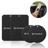 Suport auto Techsuit (4 pack) Placa metalica (MP04), cu Matte Cover Paint, Multipurpose Use, cu Strong 3M Adhesive, negru
