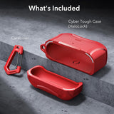 Husa casti pentru AirPods Pro 1/2, ESR, Cyber Armor Tough Case Halolock, alb