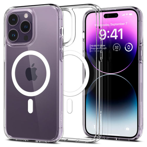 Husa pentru iPhone 14 Pro, Spigen Ultra Hybrid MagSafe (ACS04969), alb;transparenta