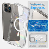 Husa pentru iPhone 14 Pro, Spigen Ultra Hybrid MagSafe (ACS04969), alb;transparenta