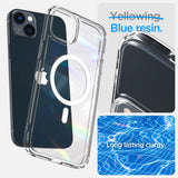 Husa pentru iPhone 14, Spigen Ultra Hybrid MagSafe (ACS05048), alb;transparenta