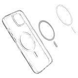 Husa pentru iPhone 14, Spigen Ultra Hybrid MagSafe (ACS05048), alb;transparenta