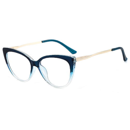 Techsuit Anti-Blue Light Glasses Reflex Metal (F5018-C8), Cat Eye, Transparent Albastru
