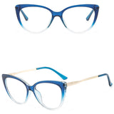 Techsuit Anti-Blue Light Glasses Reflex Metal (F5018-C8), Cat Eye, Transparent Albastru