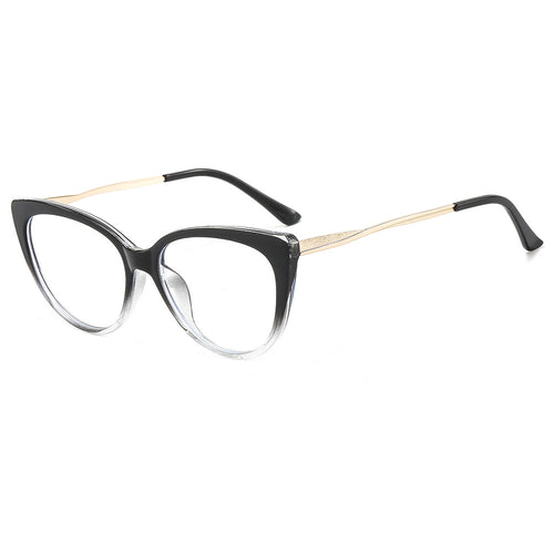 Techsuit Anti-Blue Light Glasses Reflex Metal (F5018-C7), Cat Eye, Transparent Negru