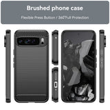 Husa pentru Google Pixel 9 Pro XL, Techsuit Carbon Silicone, albastru
