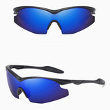 Techsuit Bike Glasses (1806), pentru Cycling and Sport Outdoor Activities, cu UV Protection, Unisex, Black / Blue Mov