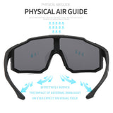 Techsuit Bike Glasses (9337), pentru Cycling, Sport Outdoor Activities, cu UV Protection, PC Frame, Unisex, Black / Albastru