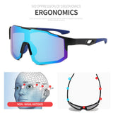 Techsuit Bike Glasses (9337), pentru Cycling, Sport Outdoor Activities, cu UV Protection, PC Frame, Unisex, Black / Albastru
