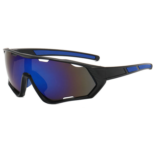 Techsuit Bike Glasses (9330), pentru Cycling, Sport Outdoor Activities, PC Frame and Lens, Unisex, Black / Albastru
