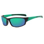 Ochelari de Sport Techsuit (9937), pentru Cycling, Sport Outdoor Activities, PC, Rectangular Shape, Unisex, Black / Verde