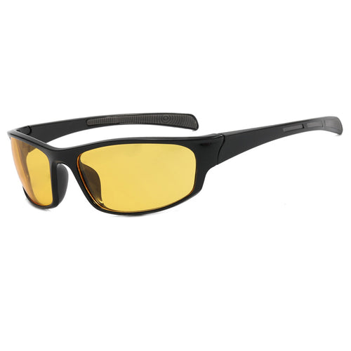 Techsuit Bike Glasses (9937), pentru Cycling, Sport Outdoor Activities, PC, Rectangular Shape, Unisex, Black / Galben