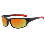 Techsuit Bike Glasses (9937), pentru Cycling, Sport Outdoor Activities, PC, Rectangular Shape, Unisex, Black / Portocaliu
