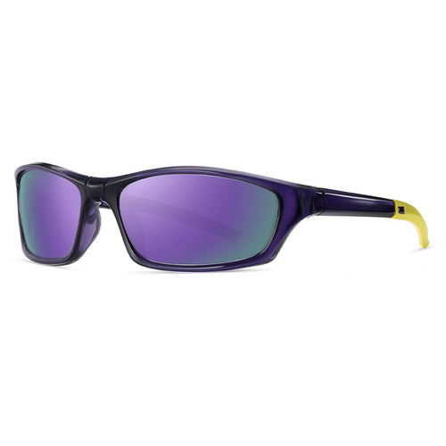 Techsuit Bike Glasses (24101), pentru Cycling and Sport Outdoor Activities, Polarized, Unisex, Black / Mov