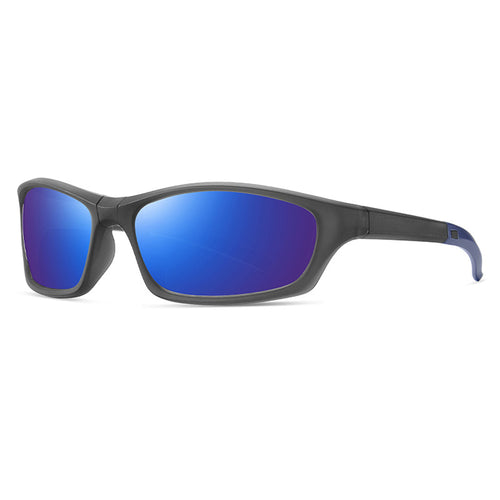 Techsuit Bike Glasses (24101), pentru Cycling and Sport Outdoor Activities, Polarized, Unisex, Gun / Albastru