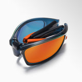 Techsuit Bike Glasses (24101), pentru Cycling and Sport Outdoor Activities, Polarized, Unisex, Gun / Albastru