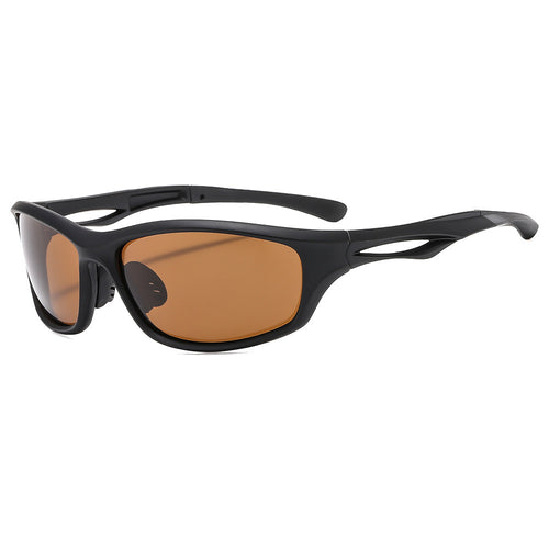 Techsuit Bike Glasses (9309), pentru Cycling and Sport Outdoor Activities, Polarized, PC Frame, Unisex, Black / Tea