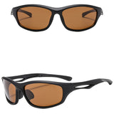 Techsuit Bike Glasses (9309), pentru Cycling and Sport Outdoor Activities, Polarized, PC Frame, Unisex, Black / Tea