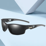 Techsuit Bike Glasses (201910), pentru Cycling and Sport Outdoor Activities, Polarized, Rectangular, Unisex, Albastru