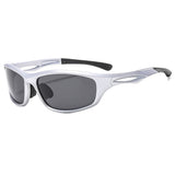 Techsuit Bike Glasses (9309), pentru Cycling and Sport Outdoor Activities, Polarized, PC Frame, Unisex, Silver / Gri