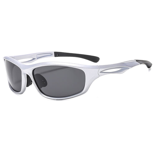 Techsuit Bike Glasses (9309), pentru Cycling and Sport Outdoor Activities, Polarized, PC Frame, Unisex, Silver / Gri