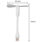Techsuit Mini USB Fan (TUF1), portabil, Flexible, Bendable, 5V, Alb