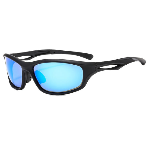 Techsuit Bike Glasses (9309), pentru Cycling and Sport Outdoor Activities, Polarized, PC Frame, Unisex, Black / Albastru