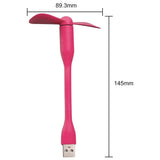 Techsuit Mini USB Fan (TUF1), portabil, Flexible, Bendable, 5V, Alb