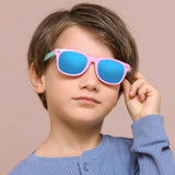 Ochelari de soare Techsuit Kids Polarized Sunglasses (D802), polarizati, UV400, albastru;galben;portocaliu