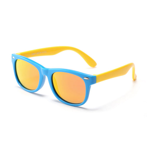 Ochelari de soare Techsuit Kids Polarized Sunglasses (D802), polarizati, UV400, albastru;galben;portocaliu