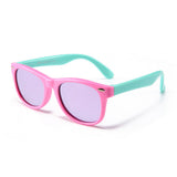 Ochelari de soare Techsuit Kids Polarized Sunglasses (D802), polarizati, UV400, roz;verde