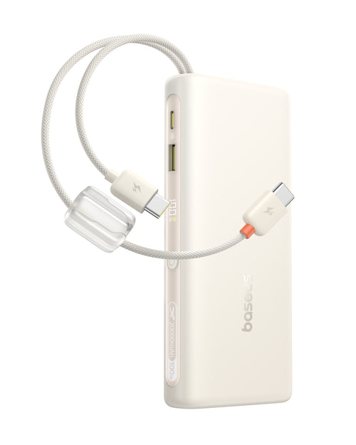 Acumulator Extern Baseus Enerfill FC41 20.000mAh, 100W, Digital Display, Cablu USB-C Inclus, Alb