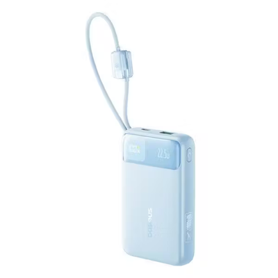 Acumulator Extern Baseus Enerfill FC11 Digital Display, 20000mAh, 22.5W, Cablu USB-C si Lightning Incorporat