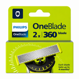 Lame de ras Philips OneBlade Pro 360 QP420/50, Set 2 bucăți, Negru/Verde