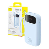 Baseus Baterie Externa 20000mAh, 30W + Cabluri Integrate 2C, Qpow 2 Albastru - P10055009313-00