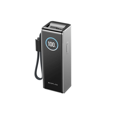 Baterie externa EcoFlow Rapid 25000mAh, 170W, cabluri incorporate de 100W, Gri