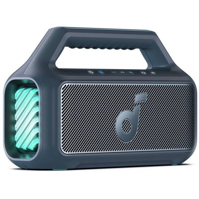 Boxa portabila Anker Soundcore Boom 2, 80W, BassUp 2.0, Bluetooth 6.0, RGB, Autonomie 24 ore, IPX7, Albastru