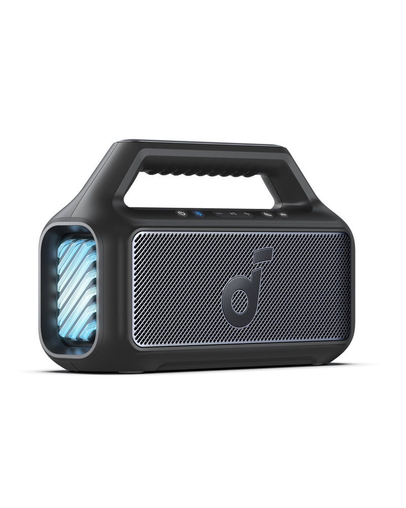 Boxa portabila Anker Soundcore Boom 2, 80W, BassUp 2.0, Bluetooth 6.0, RGB, Autonomie 24 ore, IPX7, Negru