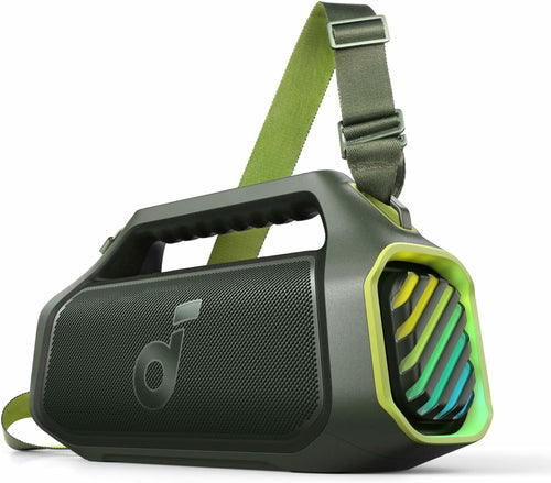 Boxa portabila Anker Soundcore Boom 2 Plus, 140W, BassUp 2.0, IPX7, Lumini RGB, Baterie externa, Bluetooth 5.3, Albastru