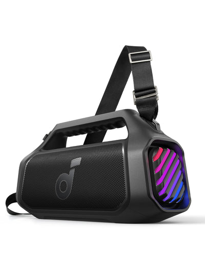 Boxa portabila Anker Soundcore Boom 2 Plus, 140W, BassUp 2.0, Bluetooth 5.0, IPX7, Lumini RGB, Neagra