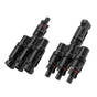 Cablu conector de incarcare solara Anker Solix MC4 cu 3 porturi, Negru