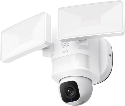 Camera supraveghere eufy Floodlight E30, Wireless, 2K HD, Supraveghere 360, 2.4 GHz Wi-Fi, Alb
