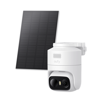Cameră de supraveghere video eufy C37 2K, Smart CCTV, Pan & Tilt, panou solar inclus, IP65, Albă