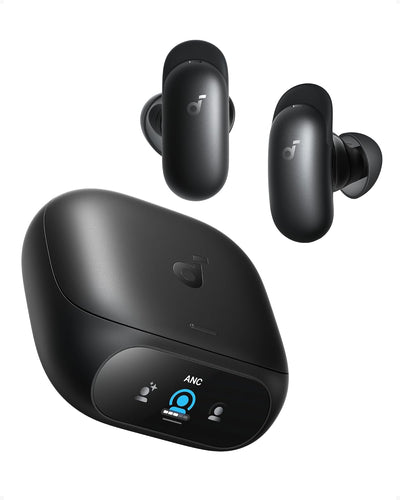 Casti wireless Soundcore Liberty 5 Pro, Anker Thus™ AI Chip, Calitatea apelurilor certificată de Guinness World Records, Active Noise Cancelling, Bluetooth 6.1, IP55, Autonomie 28 ore, Negru